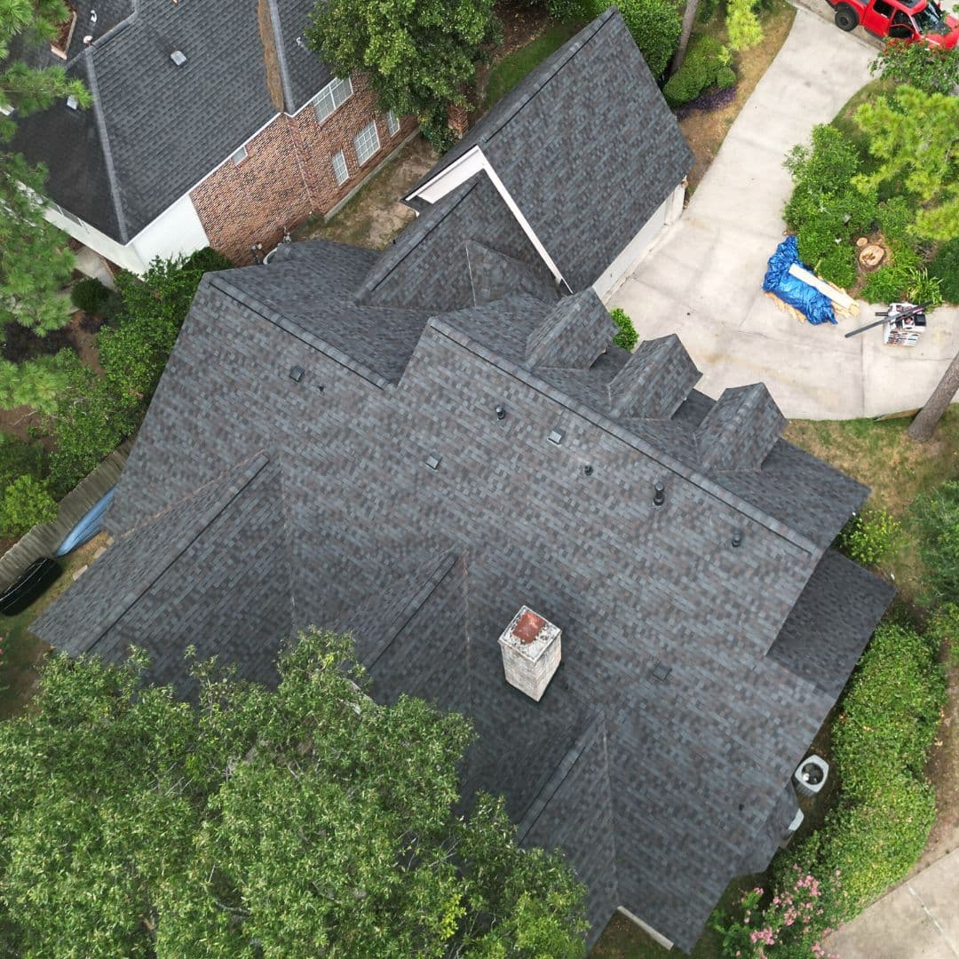 Completed residential shingle roof